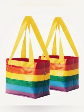IKEA RAINBOW STORSTOMMA Tote Bags, set of 2 small bags, Brand New